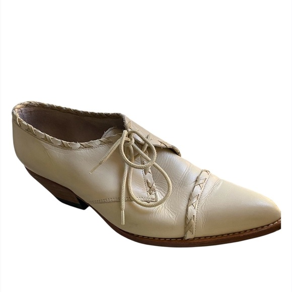 Guess by Marciano Cream Lace-Up Flats boho western vintage y2k - Picture 2 of 10